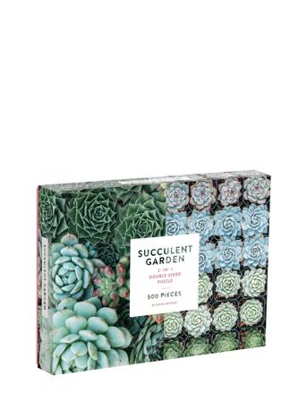 Succulent Garden 2-Sided 500 Piece Puzzle Home Decoration Puzzles & Games Vihreä New Mags
