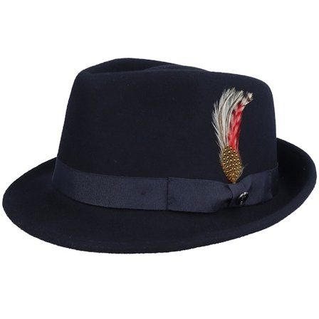 Jaxon & James - Zwart trilby Hoed - Detroit Black Trilby Hat @ Hatstore