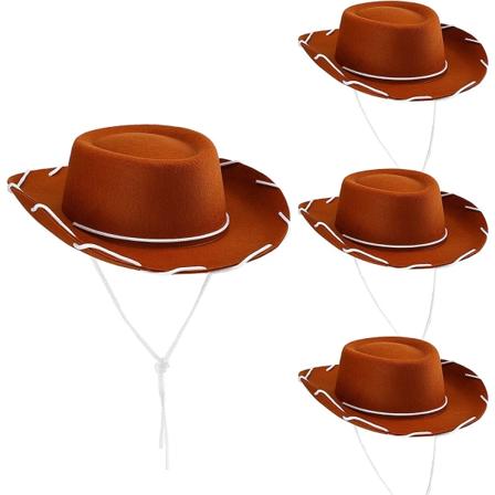 Barnehatt i filt, 1 stk, cowboyhatt for småbarn, julekostymehatt, bursdagsfest for barn