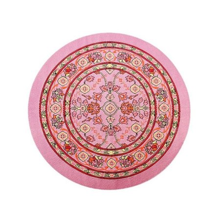 Dockhusmatta Miniatyrvävsmatta ROSA RUND RUND