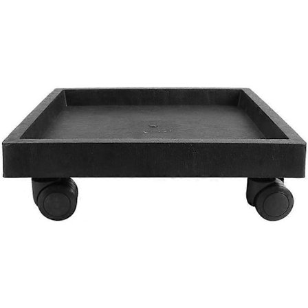 Kasvien aluslautaset, neliön muotoinen kukkaruukun alusta pyörillä, istutusastian alusta puutarhaan sisä- ja ulkokäyttöön, 36 * 36 * 10 cm, musta