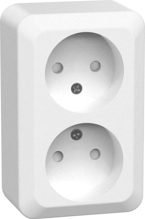 Gelia Connect 2 Home Stikkontakt 2-veis, utenpåliggende, ujordet, Strømbrytere & vegguttak