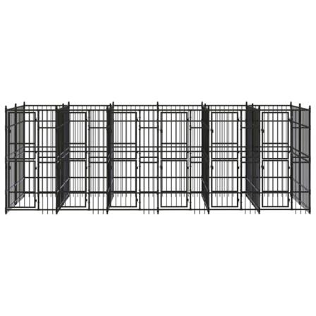 Vidaxl Hundgård För Utomhusbruk Stål 11,06 M² Svart