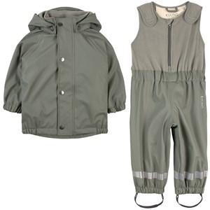 Kuling Ottawa Lined Recycled Rain Set Light Green 146/152 cm - Clothing sets - 146/152 cm - Green