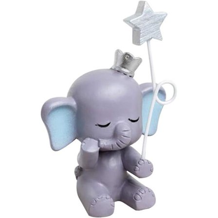 Resin kagefigur sød elefant statue stjerne ornament kage dekor