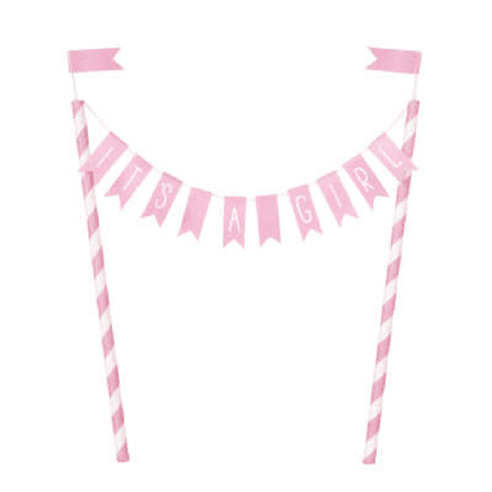 Kagepynt babyshower lyserød