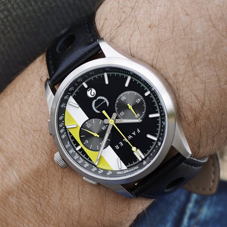 Monterey | White and Yellow Racing Watch for Men - Wrist watches
