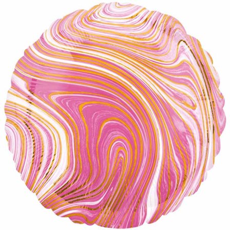 Heliumballon marmor pink rund