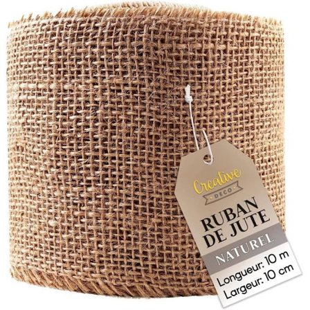 Jute Bordløber - Creative Deco - 10cm x 10m - Beige - Naturlig - Bryllup Jul Dekoration