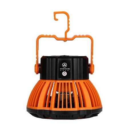 Kotitalouden Ladattava Leirintätuuletin LED-Lyhtyllä, Ajastimella ja Kaukosäätimellä, Kattotuuletin Telttalle