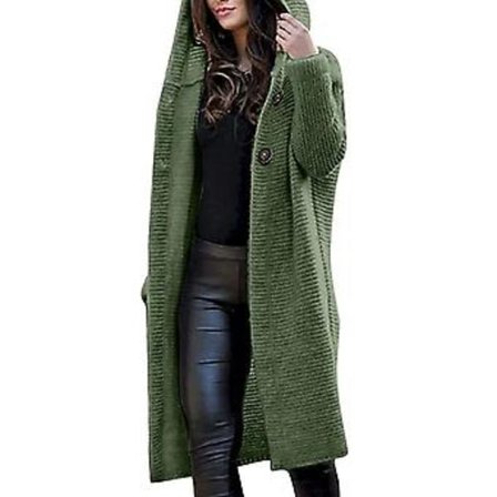 Damtröja för vardaglig tröja Drop Shoulder Ytterkläder för skola kontor lounge Daily-green(L Grön)