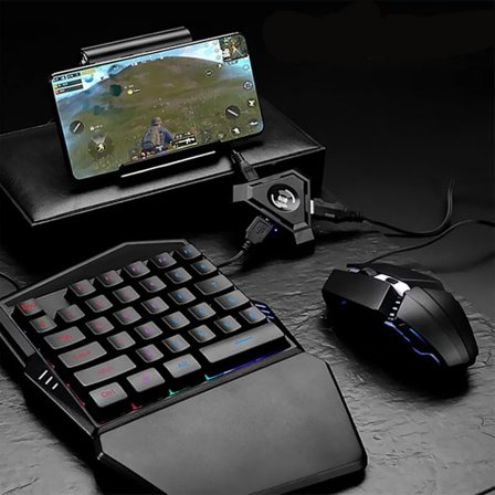 2025 Senaste Modell Spelkontroll Tangentbord Mus Adapter för PUBG Spelkonsol Tillbehör med PC Spelupplevelse för Android/iOS Svart