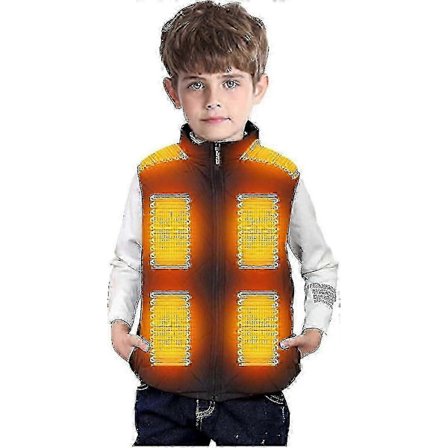 Oppvarmet vest for barn, 13 varmesoner USB oppladbar oppvarmet vest, vaskbar kroppsvarmer gilet for gutter jenter
