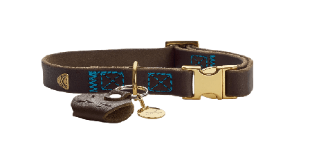 Hunter - Hundehalsbånd Sansibar i kuskinn mørk brun L - Hund - Halsbånd - ZOO.no