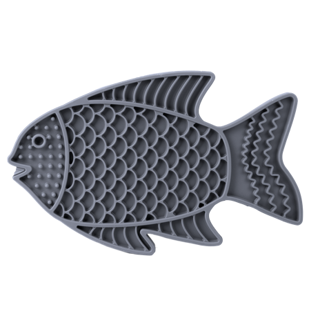 Pritax - Slikkematte Fisk, 22x13cm, Grå - Hund - Matplass & vannautomater for hund - For glupske hunder - ZOO.no