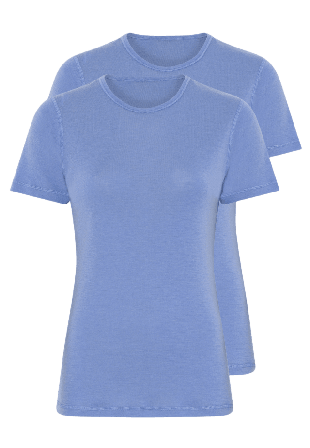 Dovre 2-pack 100% Merinoull, T-shirt, Marinblått Linnen Dam Blå L