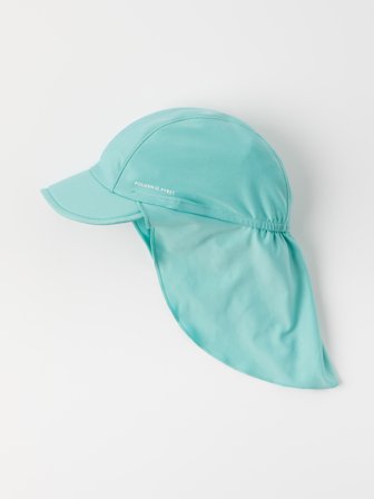 UV-caps med nakkebeskyttelse - 56|58 - barneklær - turquoise - Polarn O. Pyret