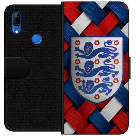 Yhteensopiva Lompakkokotelo Huawei Huawei P Smart Z Graafinen Englanti-aihe heraldisilla leijonilla ja punaisella, valkoisella ja sinisellä punotulla