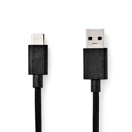 USB-kabel | USB 3.2 Gen 1 | USB-A Hane | USB-C Hane | 15 W | 5 Gbps | Nickelplaterad | 1.00 m | Rund | PVC | Svart | Label