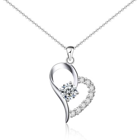 Damehalskæde 925 Sterling Sølv Vedhæng Halskæde Cubic Zirconia Smykker Gaver til Kæreste Kone Mor Hendes Fødselsdag Jul