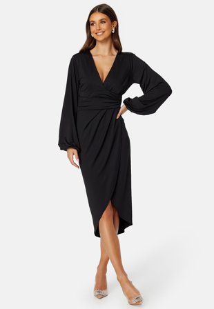 Bubbleroom Occasion - Wrap Stretchy Midi Dress - XS