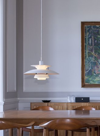 PH 5 taklampe Ø50 - klassisk hvit