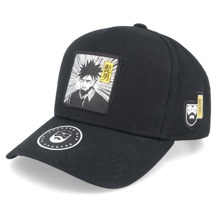 Bearded Man - Manga Man Black A-frame Adjustable Adjustable Black Cap - @ Hatstore