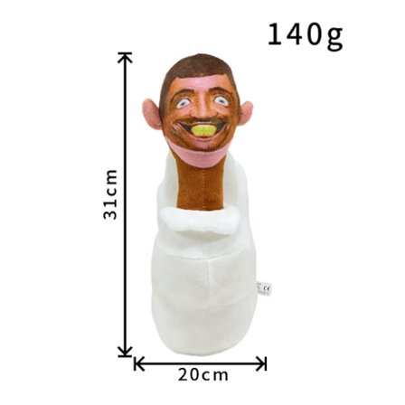 Skibidi toalett bamse, høy kvalitet kort plysj, PP bomullsfyll, myk plysj animasjon, toalettmann parodi plysj leker