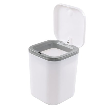 2 liters miniskrivbordspapperskorg, små skrivbordspapperskorgar i plast, vit