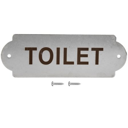 Rustfritt Stål Gjerdepost Hage Hus Hjem Dør Port Toalett Advarsel Skilt Tavle med Monterings Skruer TOALETT