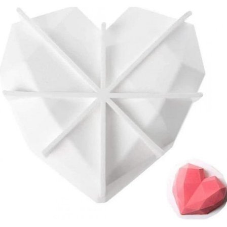 Diamant Hjärtform Silikon Mousse Tårtformar