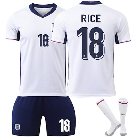 UEFA Euro 2024 England Hjemmebanetrøje Nr. 18 RICE