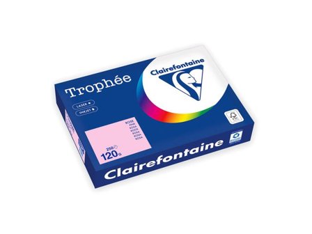 Clairefontaine Trophée A4 120 g färgat papper rosa 250/fp - Lyreco - Kontorspapper > Specialpapper > Färgat - A4