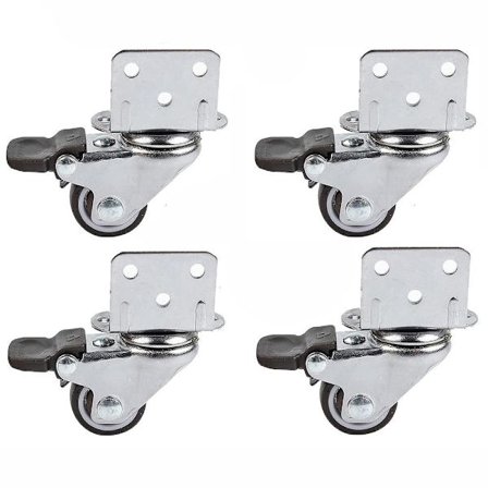 4 st 1" Hjul Svängbara Platt Hjul Sidomonterade Hjul[YD]