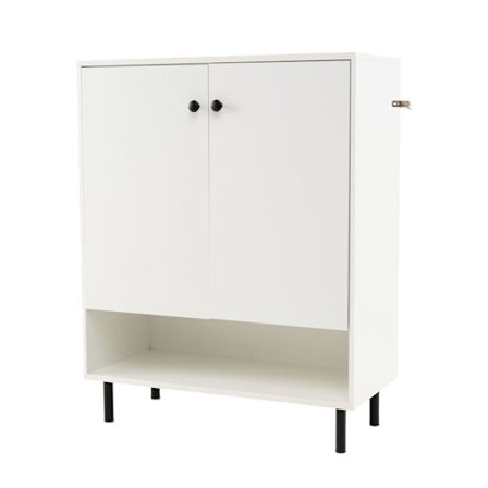 COSTWAY Køkkenbuffet med 2 Døre, Justerbar Hylde, Antiskrid Kit, Opbevaringsmøbel til Spisestue Stue, Hvid