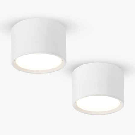 LED Loftlampe Hvid Varmt Hvid 3000k 12w Sæt Af 2 Loftlampe Armatur Stue Spisestue Køkken Gang Soveværelse 140mm [Energiklasse E