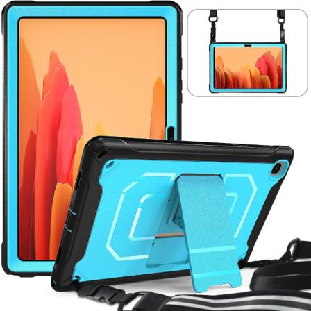 Kiiltäväpintainen kotelo Samsung Tab A7 10,4 tuuman tabletille, jossa irrotettava olkahihna, säädettävä jalusta, säilytyslaukku, täydellinen 