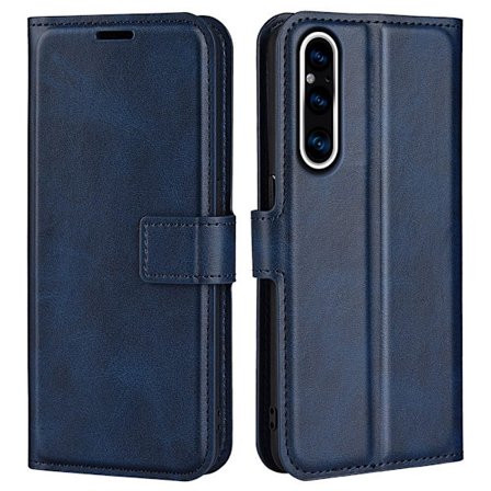 Hållbart konstläder Sony Xperia 1 V fodral med plånbok - Blå