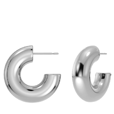 Edblad Chunky Creoles S Steel Smycken & klockor Dam Grå ONESIZE