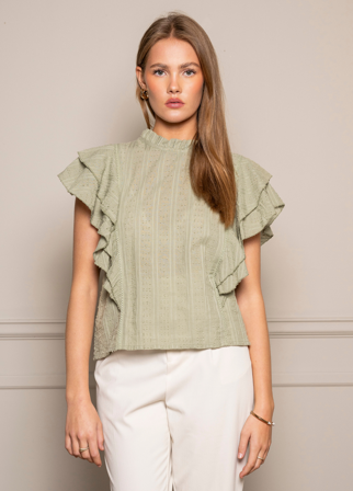 MISSMAYA - Emilie Top Soft Sage - L