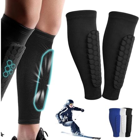 Honningkakbeskyttelse for legg Silikon Sklisikker Honningkake Basketball Fotball Sykling Antikollisjon Pustende Sport Leggbeskyttere svart black