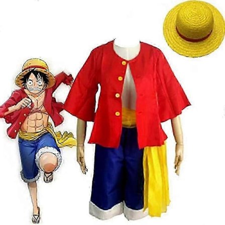 Voksne D. Luffy Pirat Stråhatte Anime Manga Kostume Fancy Udklædning - Perfekt