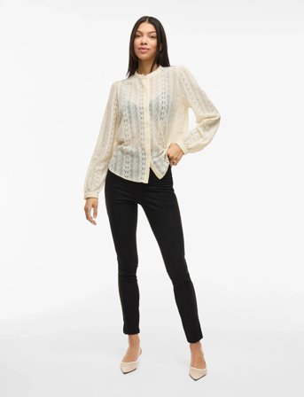 Vila Vichikka Lace L/S Shirt- Noos - Cream - L
