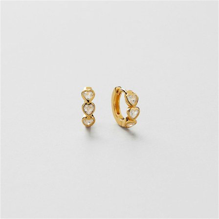 Bezel Heart Hoops