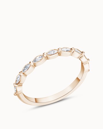 Alliancering Lizette Navettslebne Naturlig Diamanter 18K Rosaguld