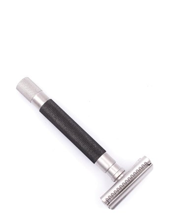 Parker 55Sl-Gr - Semi-Slant 3 Piece Safety Razor - Graphite - Black - ONE SIZE