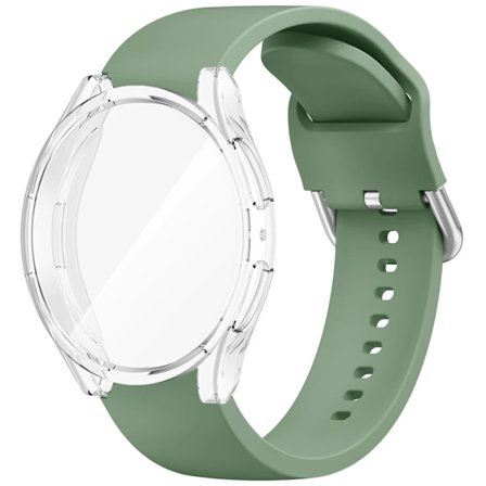 TPU-fodral + silikonarmband för Samsung Galaxy Watch 4 5 6 7 40mm 44mm Armband Skärmskydd Stötfångare för Galaxy Watch 4 5 6 7