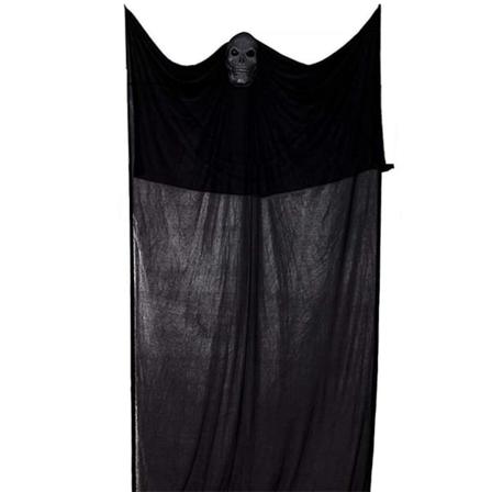 Halloween-spöke med läskiga ljud, upplyst skallemask, röststyrd, lysande spöke för utomhusgården