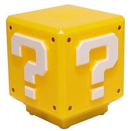 Super-Mario Mini Spørgsmålsblok Lampe med Spillydeffekt Bordlampe Gave til Børn Fans (FMY)
