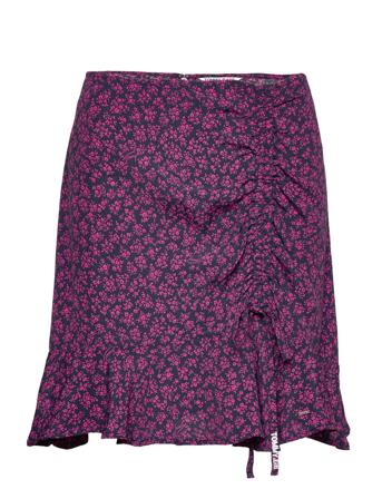 Tjw Printed Ruche Mini Skirt Lyhyt Hame Monivärinen/Kuvioitu Tommy Jeans